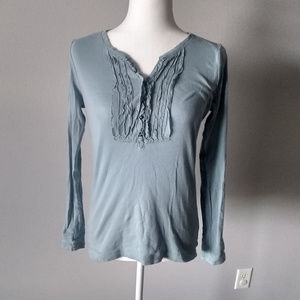 Eddie Bauer, long sleeve knit top w/ruffles